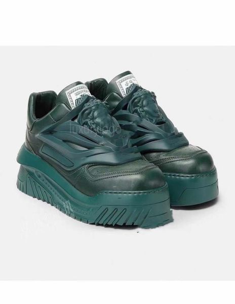 

odissea sneakers casual shoes men trainers thick greek soles triple black white multicolor 100 cattle leather size46 137200358