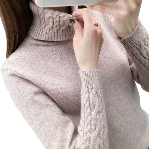 

women s sweaters women sweater turtleneck pullovers autumn winter 2023 long sleeves thick warm female khaki 230906, White;black