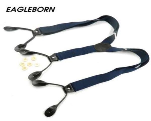 

high elasticity gentleman039s suspender brace strap 6 clips synthetic leather cross 6 buttons gift for fashion6428378, Black;white