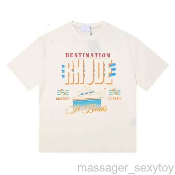 

T Rhude Mens shirt High quality Designer Casual Fashion Short Sleeve Europe America Women Round neck Tshirts US84FJ 203KGX, 02