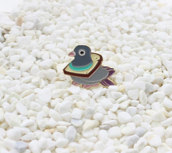 

cute bird grey pigeon crow brooch toast swim ring cartoon animals pins accessories children cowboy clothes pendant gift9310980, Gray