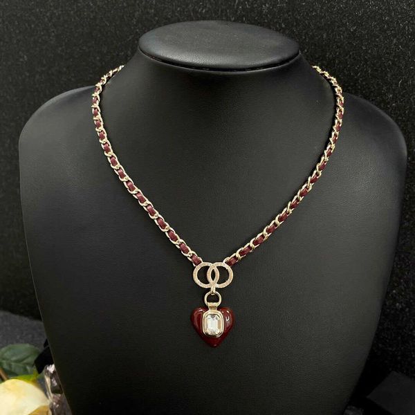 

designer necklace ch luxury fashion temperament leather rope love autumn and winter new net red same style necklace valentine day romantic g, Silver