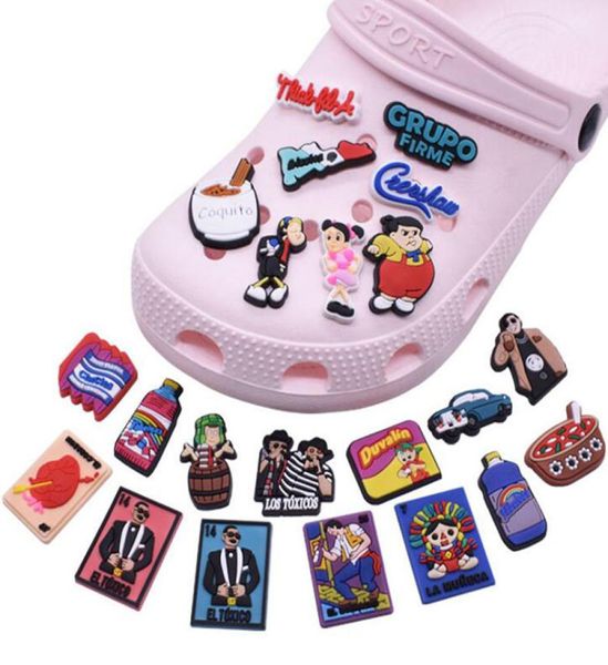 

wholesale mexican charms pvc soft rubber shoecharms buckle sell wristband decoration gift6558758, White;pink
