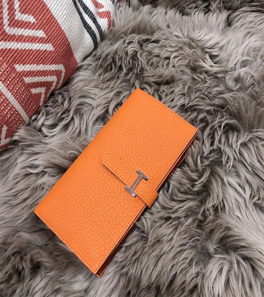 

2020 new clutch wallet light pink first layer cowhide spring and summer allmatch girl macaron genuine leather2666368, Brown;gray