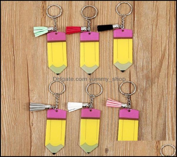 

keychains fashion aessoriesforeign trade teachers day pencil tassel decoration keychain factory whole personalized blank lette5716603, Silver