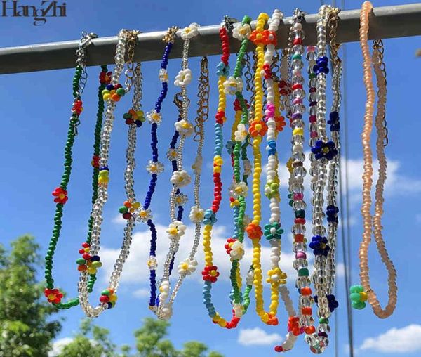 

sweet hangzhi new korean colorful little daisy acryl flowers boho beans keybone chains for women girls jewelry2266142, Silver