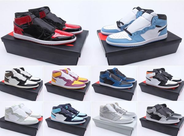 

2022 mens og basketball shoes bordeaux university blue dark mocha bred shadow unc twist sea men women sneakers trainers4311147, Black