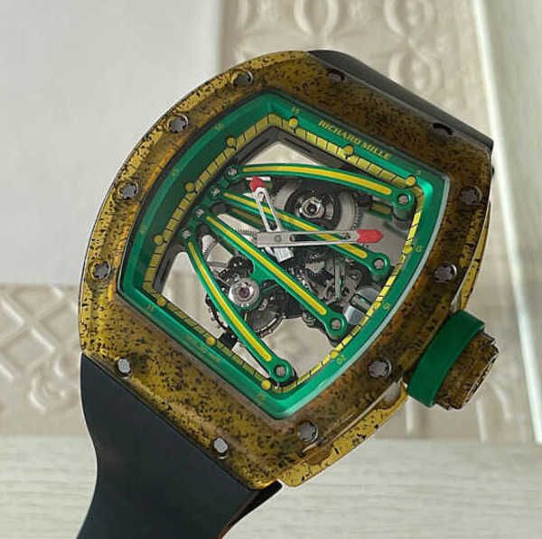 

richardmille mechanical wrist watch swiss watch sport wristwatch richardmiller rm rm5901 monkey peach tourbillon limited edition leisure spo