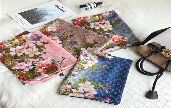 

designer spring and summer scarf pashmina for women fashion scarves simple letter flower scarf no box6764694, Blue;gray