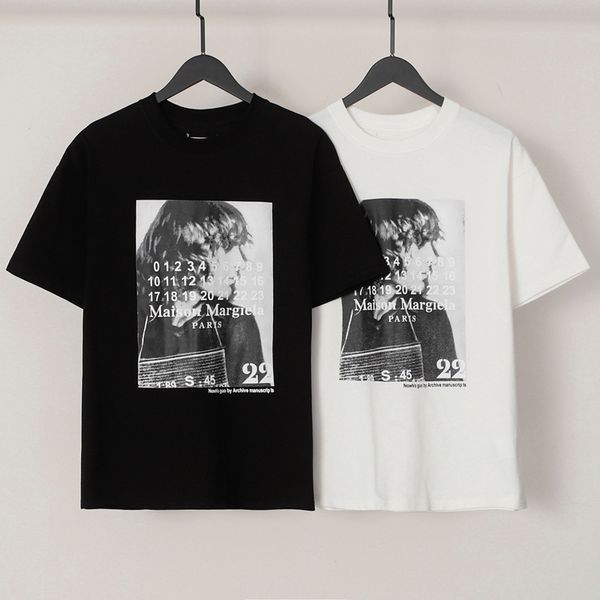 

tees vintage streetwear t-shirt portrait letter print classic black white short sleeve cotton, Black;brown