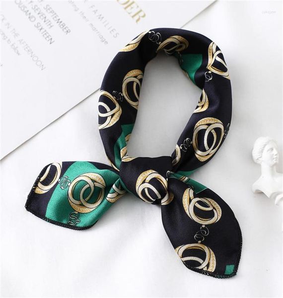 

scarves women silk scarf square small neck hair scarfs designer print foulard head band lady bandana 2022 fashion3723707, Blue;gray
