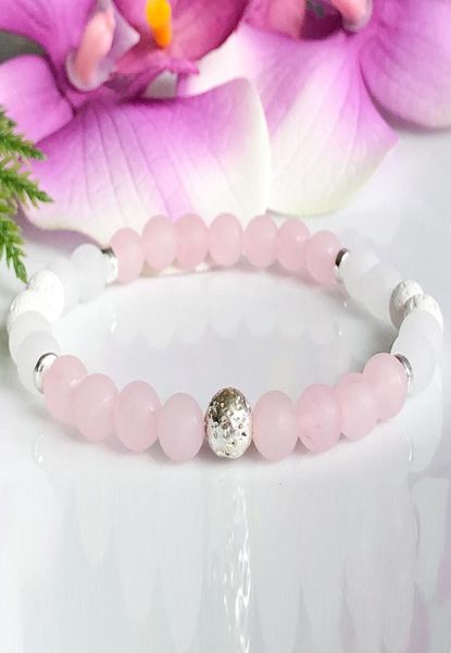 

mg1073 rose quartz essential oil energy bracelet silver lava bead bracelet new design mala diffuser yoga wrist bracelet7987228, Black
