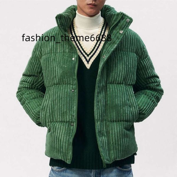 

fashion style custom bubble down coats padded jacket winter thick warm heavy weight corduroy puffer jacket for men, Black