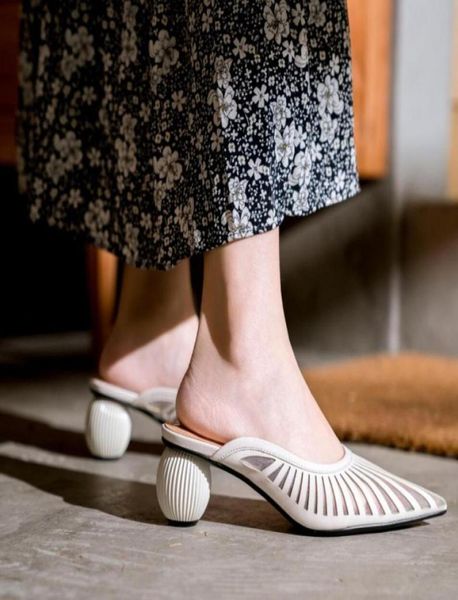 

woman alia leather mules cult woman pumps pointed toe calf block heel gaia sandals new fashion pvc clear shoes8603506, Black