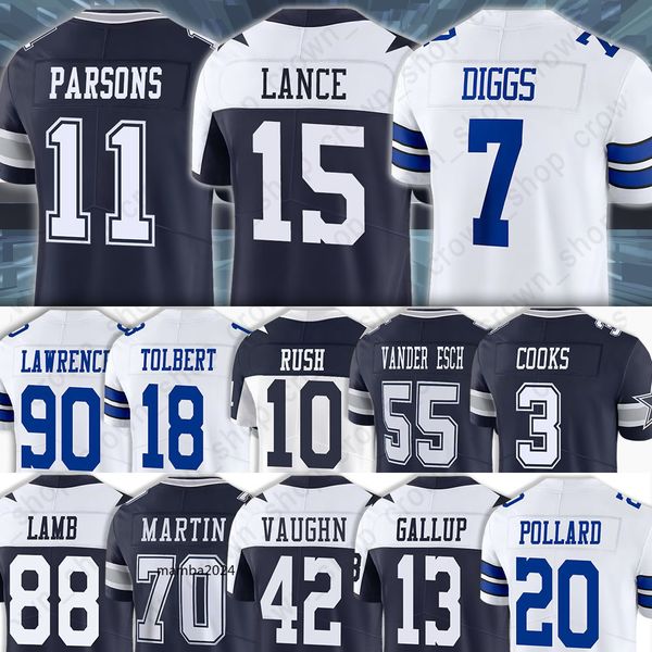 

micah parsons football dallases cowboyes jersey tony pollard trey lance ceedee lamb deuce vaughn dak prescott brandin cooks luke schoonmaker, Black;red