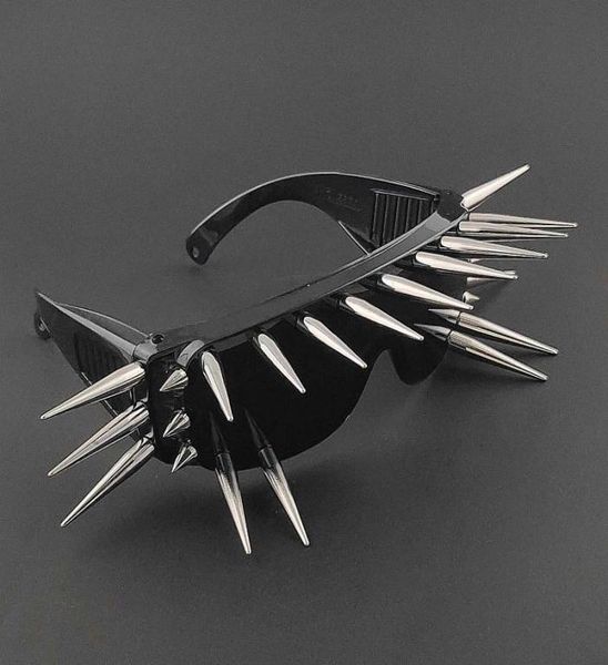 

sunglasses ppunk rock spike black metal rivet glasses men women2509088, White;black