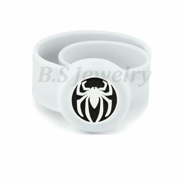 

spider kids silcone adjustable mosquito repellent bangle essential oil diffuser slap bracelet with stainless steel diffuser locket2782216, Silver