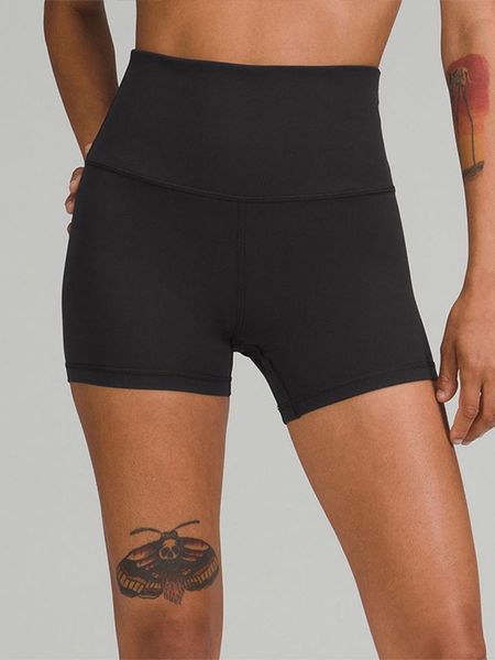 

lu women's solid short high-waisted exercise yoga leggings exercise shorts exercise push-up tight breathable elastic exercise shorts wo, White;black