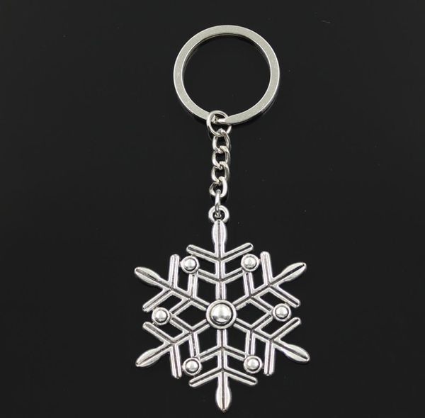 

fashion 30mm key ring metal key chain keychain jewelry antique silver color plated snow snowflake 58x47mm pendant3503208