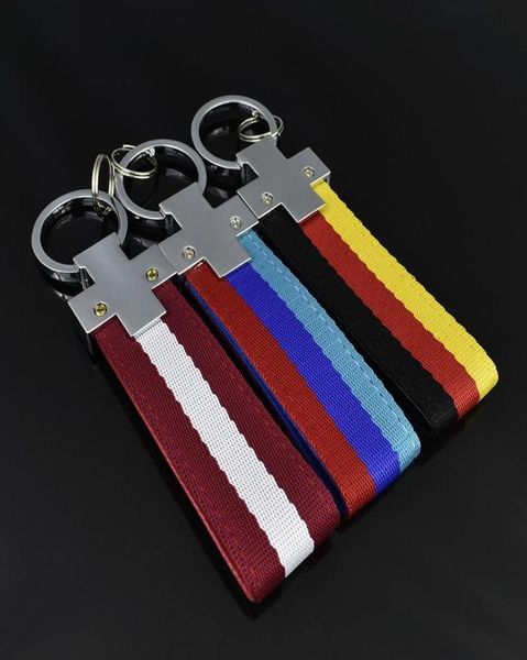 

keychains m threecolor sports standard german flag pull ring braided metal keychain car advertising key holder tjp1605812363, Silver