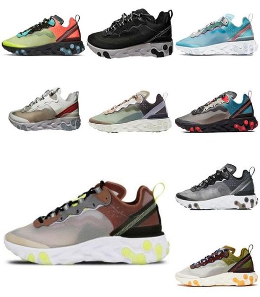 

2022 new sport shoes react element 87 55 undercover women men running shoes schematic white desert sand worldwide pack anthracite 6134528