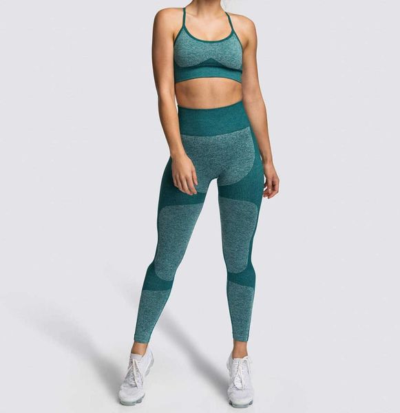 

2 pcs women seamless yoga set breathable sport bra high waist leggings push up yoga pants gym fitness running sportswear workout9058929