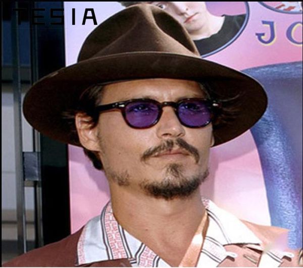 

vintage johnny depp sunglasses men brand designer oval tint retro sun glasses with clear lens whole drop 9614404, White;black