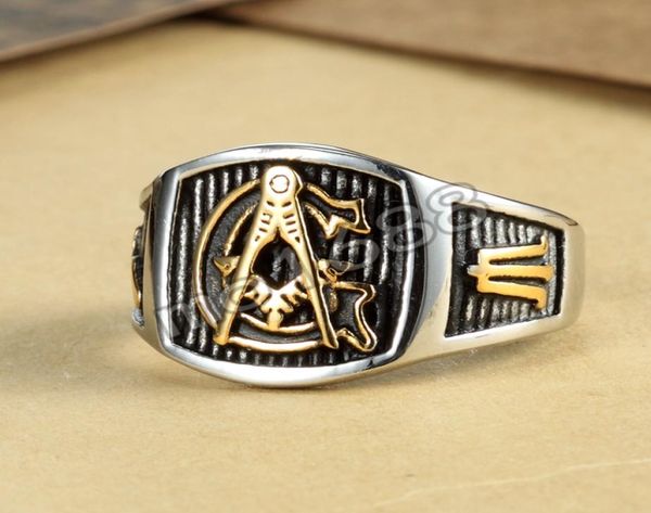 

mason men039s silver gold ring mason 316l stainless steel masonic ring1237175, Golden;silver