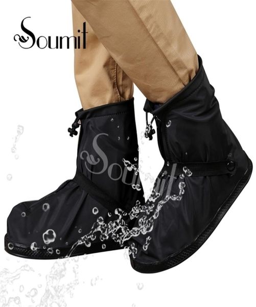 

soumit rain shoe 360 degree waterproof protector for men women rain cover for shoes boot covers reusable overshoes transparent 2206667178, White;pink