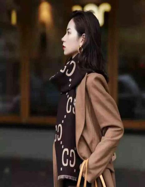 

classic style early autumn and new imitation cashmere double doublesided warm bib scarf8046425, Blue;gray