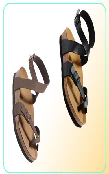 

yara mayari arizona cork slippers venta caliente verano hombres mujeres sandalias planas zapatillas de corcho zapatos casua6068166, Black