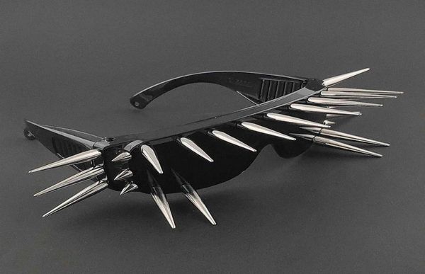 

sunglasses ppunk rock spike black metal rivet glasses men women2953434, White;black