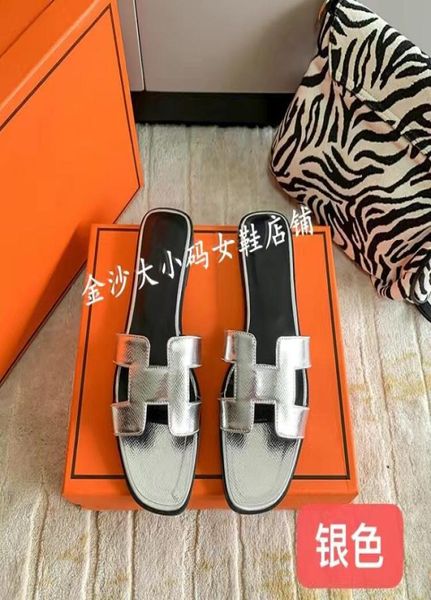 

fashion classic h shoes women sandals slippers slide summer authentic designer luxury leather rubber flip flops shoe outdoor beach5467134, Black