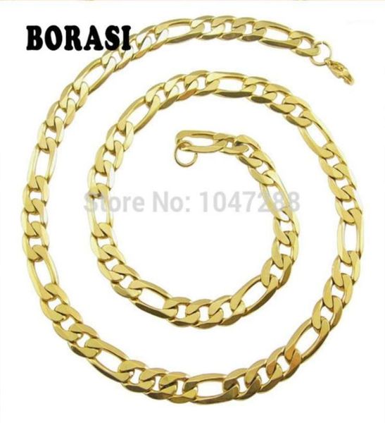 

custom size 6mm 8mm size 20quot 36quot long women and men necklaces jewelry stainless steel figaro chain fashion jewelry13791546, Silver