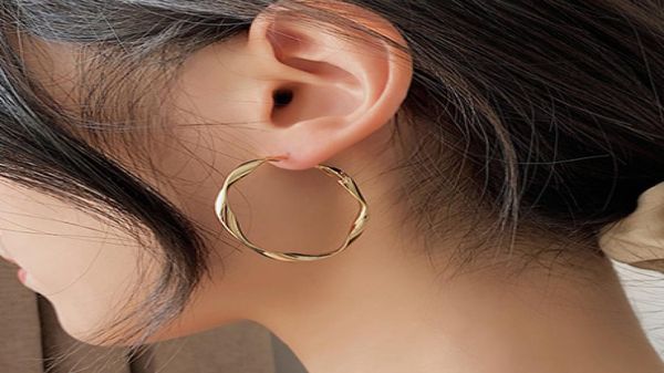 

exaggerated gold earrings hoop for women silver big earrings circular ring fashion jewelry accessories8625992, Golden;silver