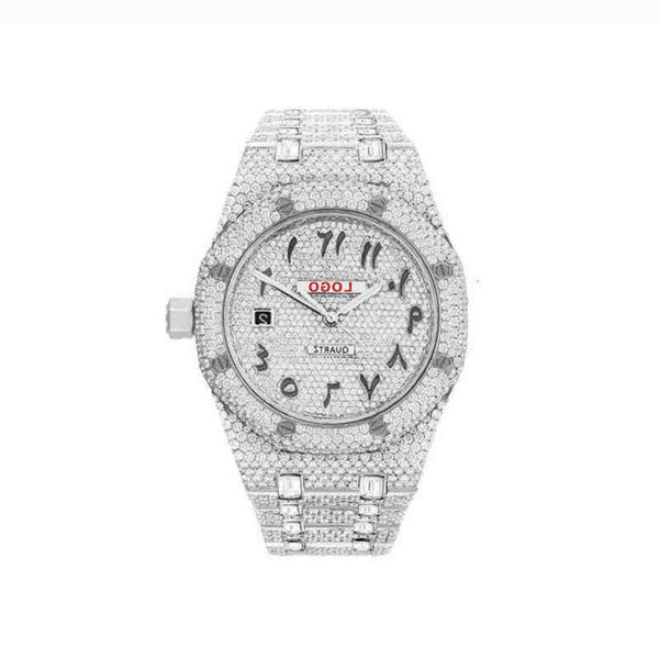 

bb0n 2023other watch 2023 watch bnew dign blu japane quartz movement custom blue arabic number dial diamond luxury wrist watch for men women, Slivery;brown