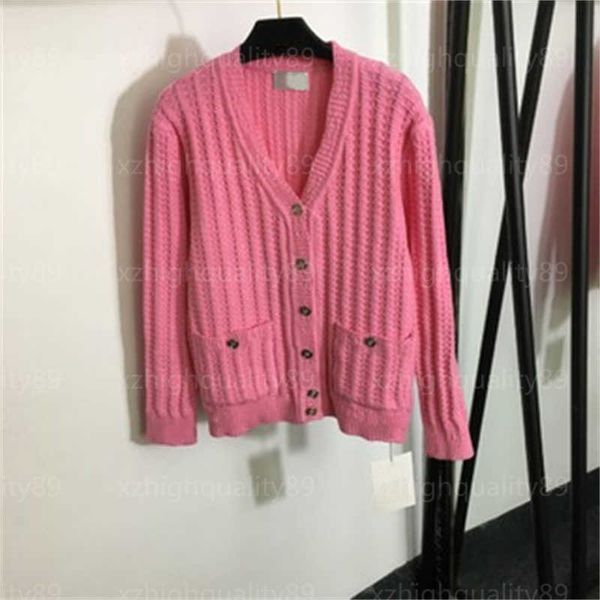 

knitted cardigan designer sweater women jacket long sleeved v-neck double pocket knitwear fashion comfort autumn warm coat sweaters womens d, White;black