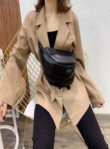 

waist bags women039s bag pure black nylon metal buckle sum per band fanny pack bananka fashion wild satchel belly belt2592183