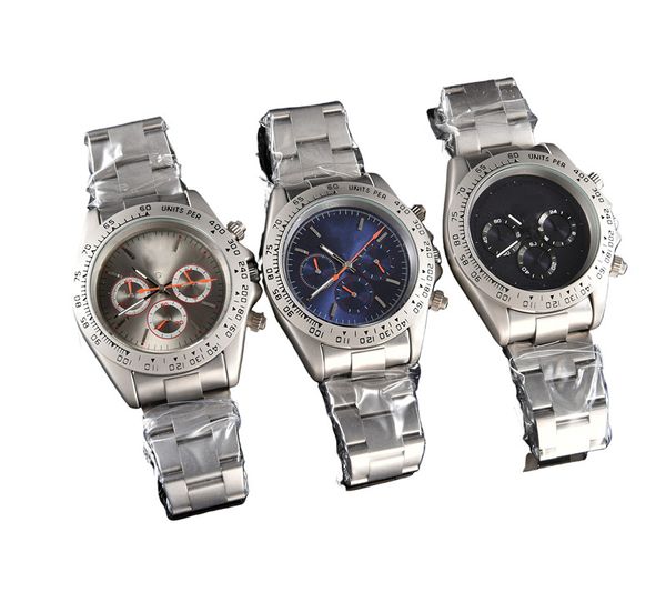 

men's watch luxury fashion style quartz movement all stainless steel slip-on men's sports watch waterproof casual classic russo wa, Slivery;brown