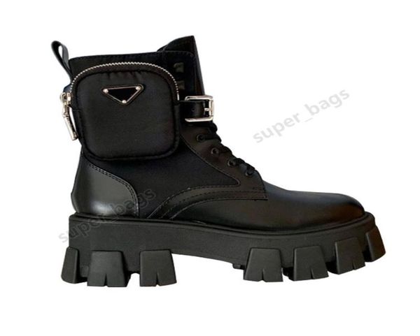 

designer boots women rois leather and monolith renylon boot military inspired combat shoes nylon pouch attached to the ankle with6325639, Black