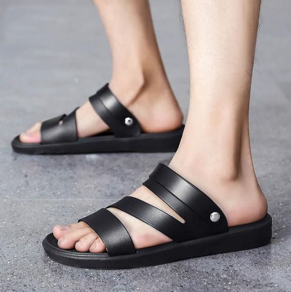 

hardwearing minimalist design sandals lightweight men sandals leather handsome mens shoe7538584, Black