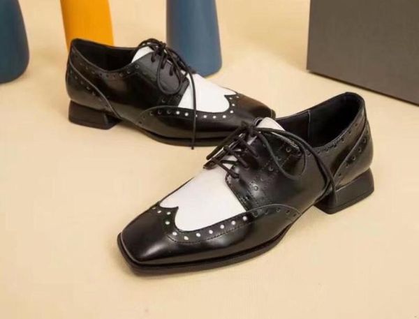 

fashonville2020031101 40 black white lace oxford square tote shoes cow skin calf6465779