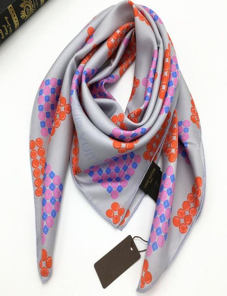 

whole new design pirnt the dot beautiful 100 silk size 90cm90cm women039s square scaves for women6376937, Blue;gray