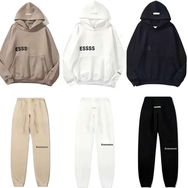 

designer ess and men's new fashion women hoodies leisure fashion trends tracksuit hoodie set casual oversize pullover out casual classi, Black