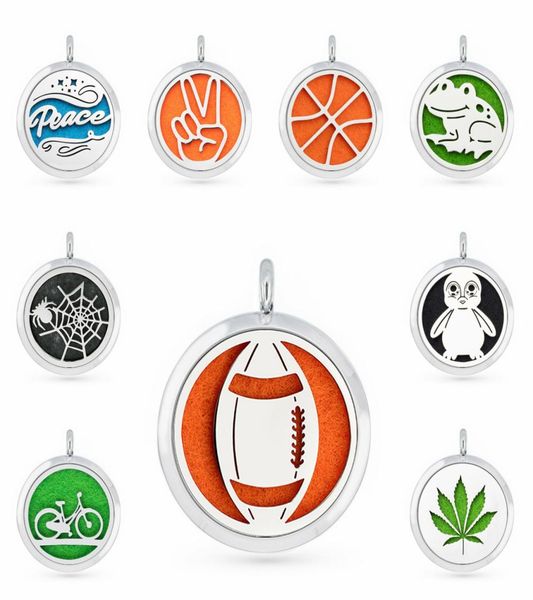 

frog penguin football 30mm magnet essential oil aromatherapy perfume pendant diffuser locket pendant fit for necklace women jewelr5587035, Silver
