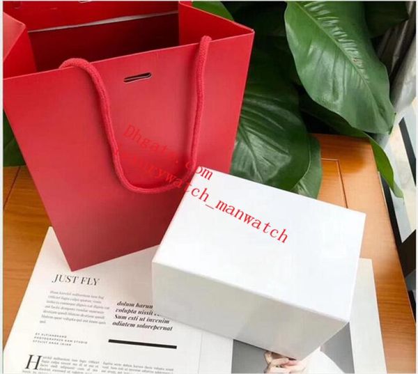 

2021 red boxes watch booklet card and papers in english watches original box c0axial james bond 007 inner outer men wristwatch3203664, Black;blue