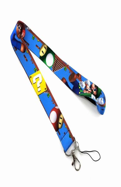 

10pcslot cartoon game lanyard for keys funny id badge holder neck straps with phone hang ropes gift1943120, Silver
