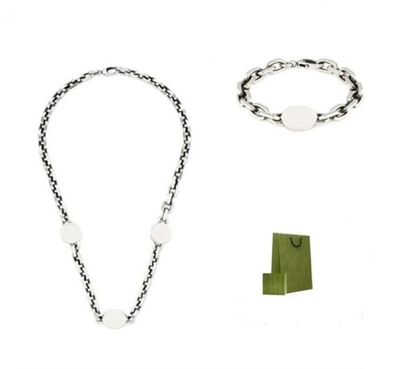 

necklace bracelet suit for man woman pendant necklaces bracelets fashion chains brand jewelry good quality6963771, Silver