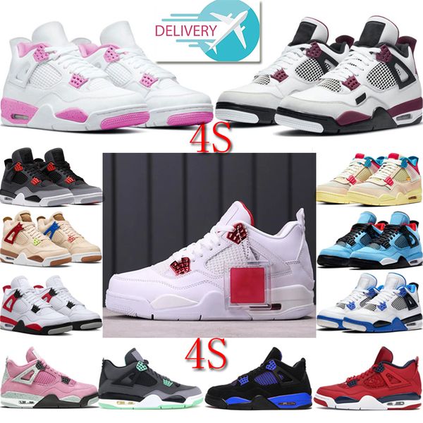 

flexible 4s basketball shoes 4 mens womens jumpman sneakers og leather designer light blue thunder black cat normal trainers outdoor sports
