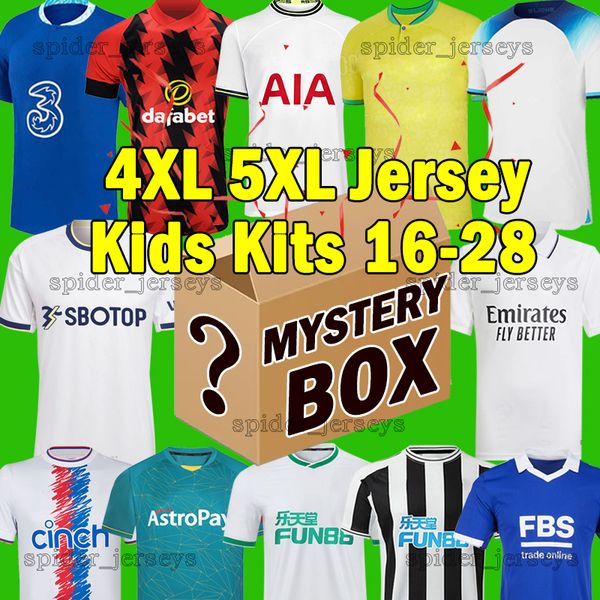 

4xl 5xl mystery boxes soccer jerseys 20 21 22 23 national clubs teams any jersey blind box gift fans player version football shirts hand-pic, Black;yellow